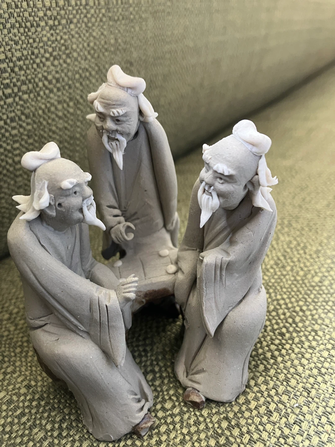 2 sets Vintage Chinese Mudman sculptures