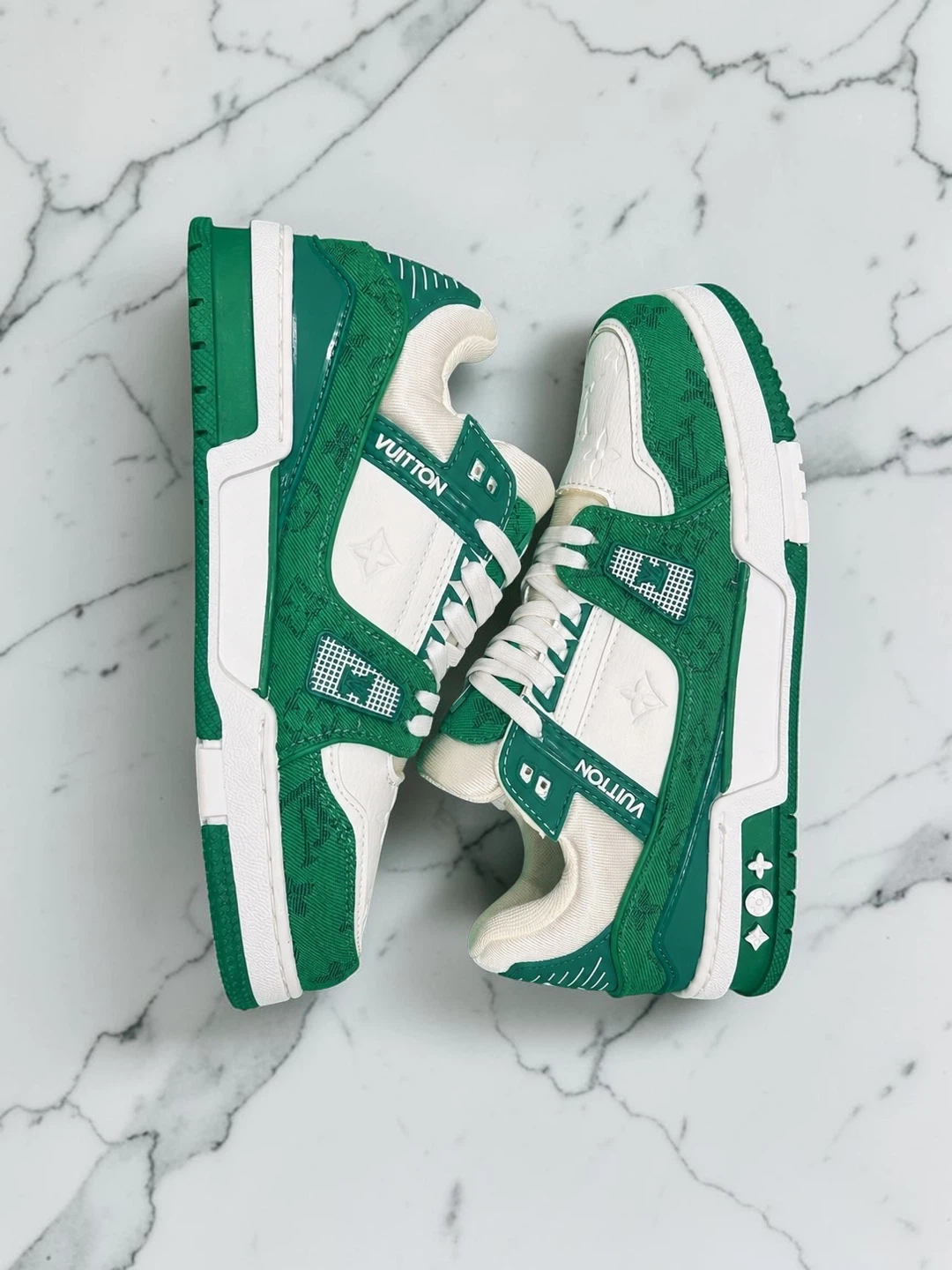 Louis Vuitton Green & White Sneakers