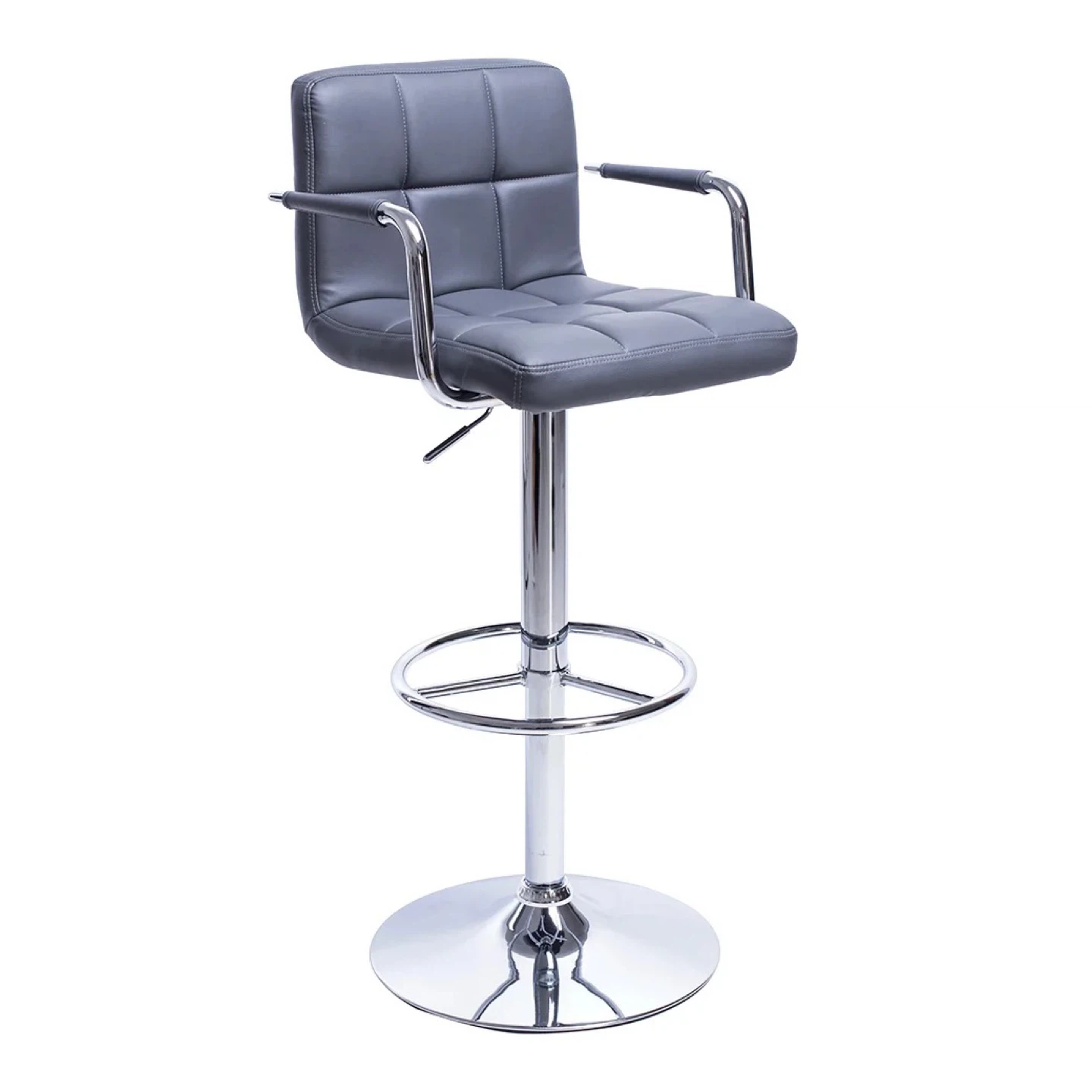 Grey Faux Leather Bar Stools (Set of 2) - JYSK DONNA
