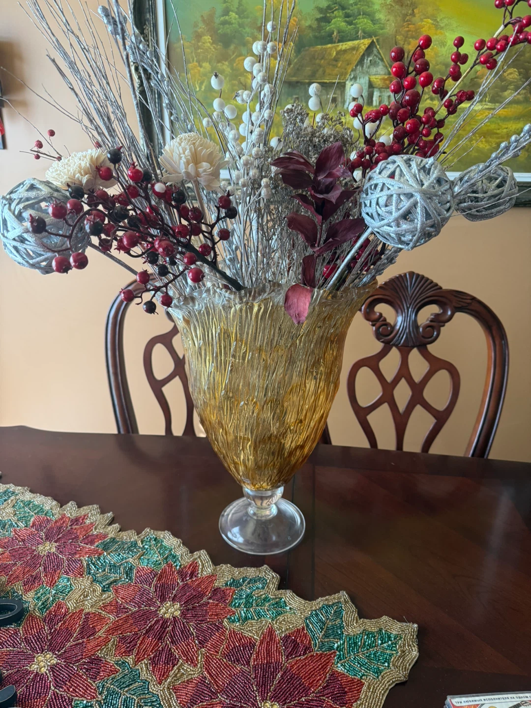 Floral Arrangement and table runner ( vase NOT included)