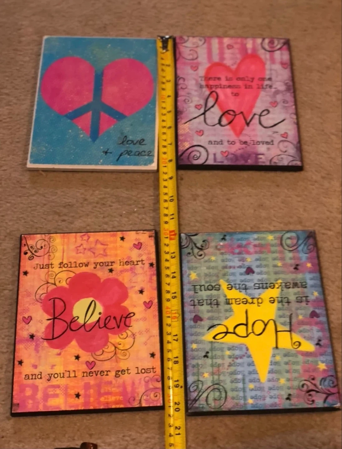 Wall Art - Décors:  Love, Peace, Hope, Believe