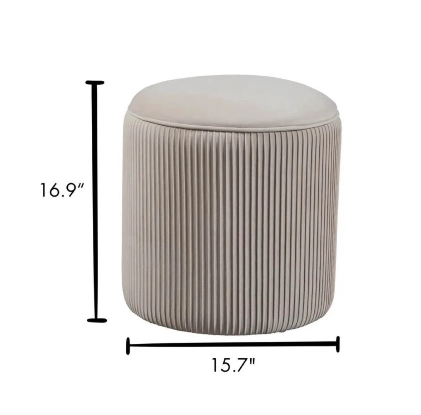 Kelly Clarkson Home Round Pouf Ottoman - Beige - photo 3