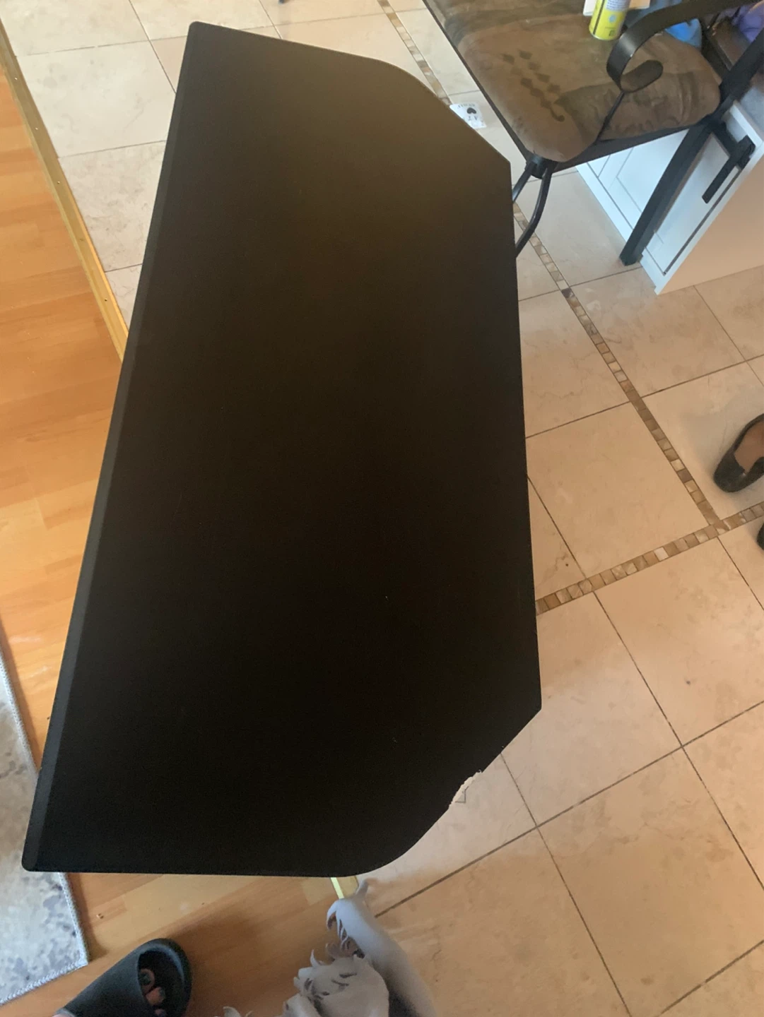 Black 3-Shelf TV Stand with Glass Shelves - photo 5