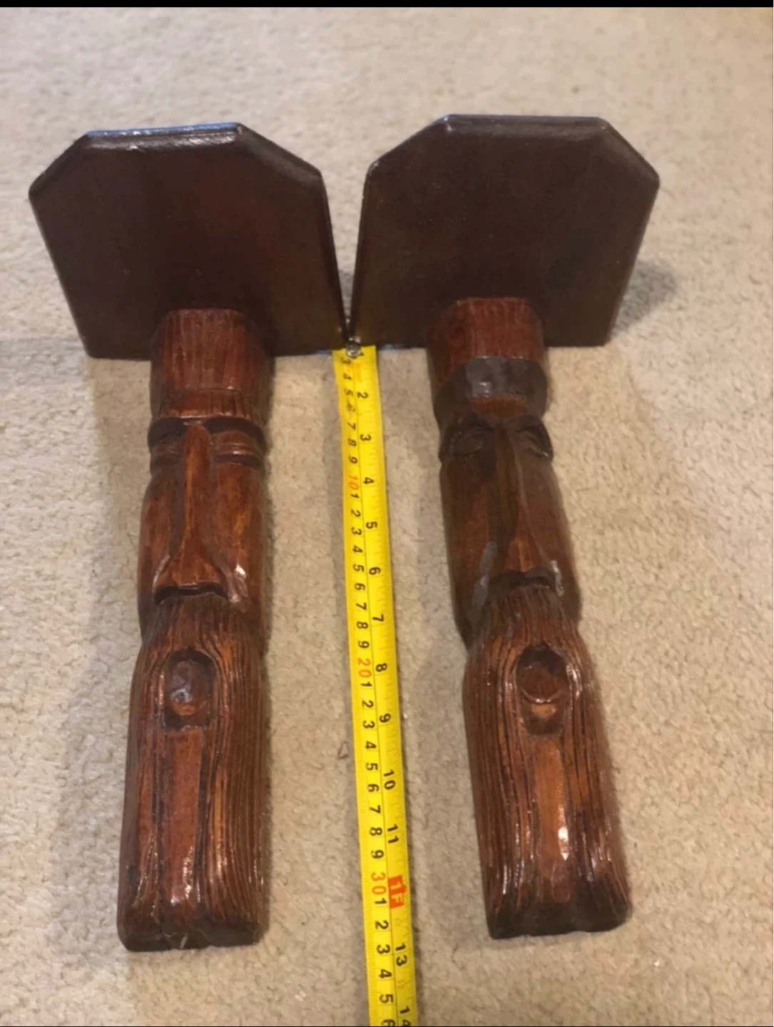 Hand Carved Wooden Shelf
