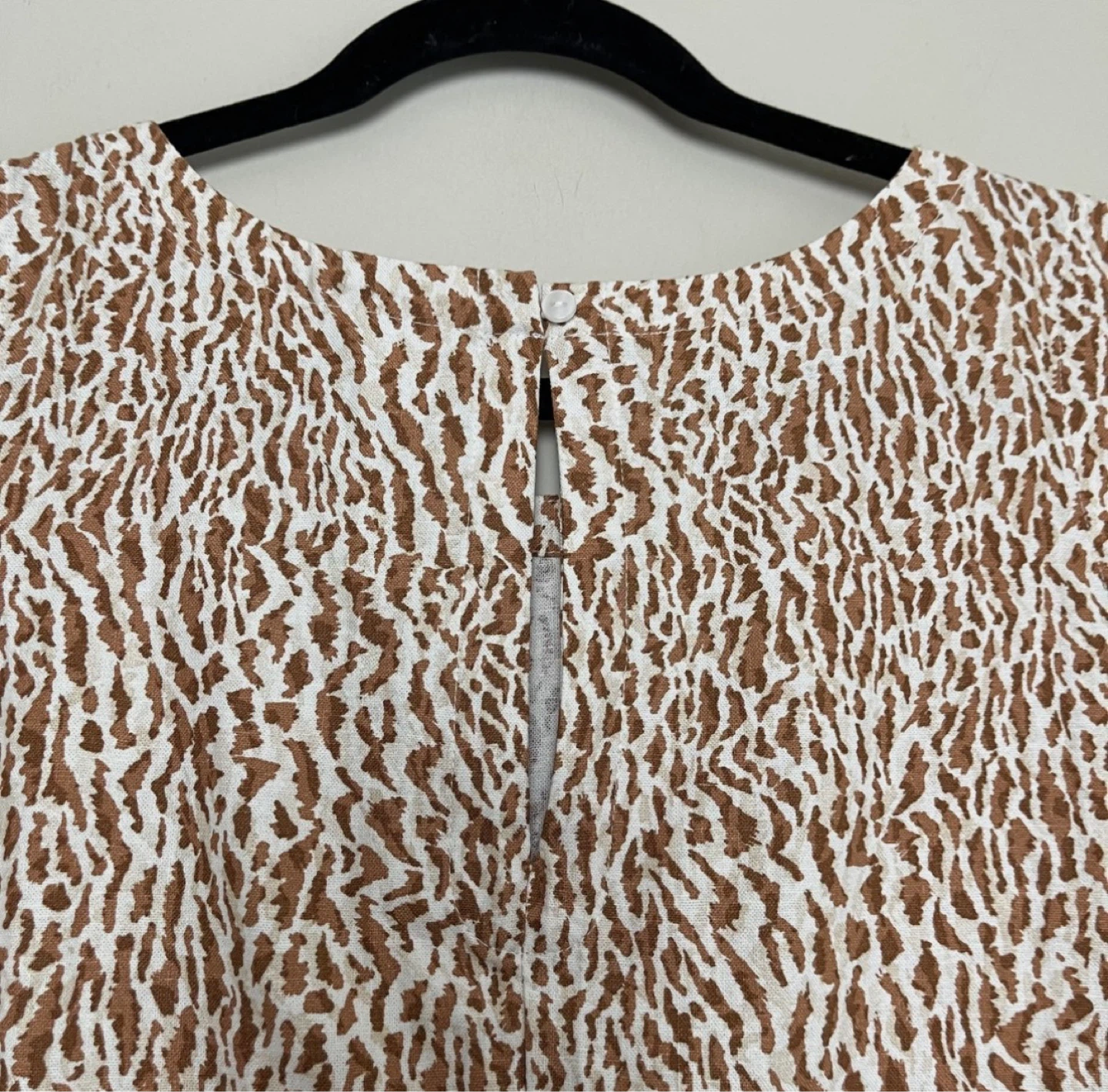 Printed Linen Blend Mini Shift Dress - photo 5