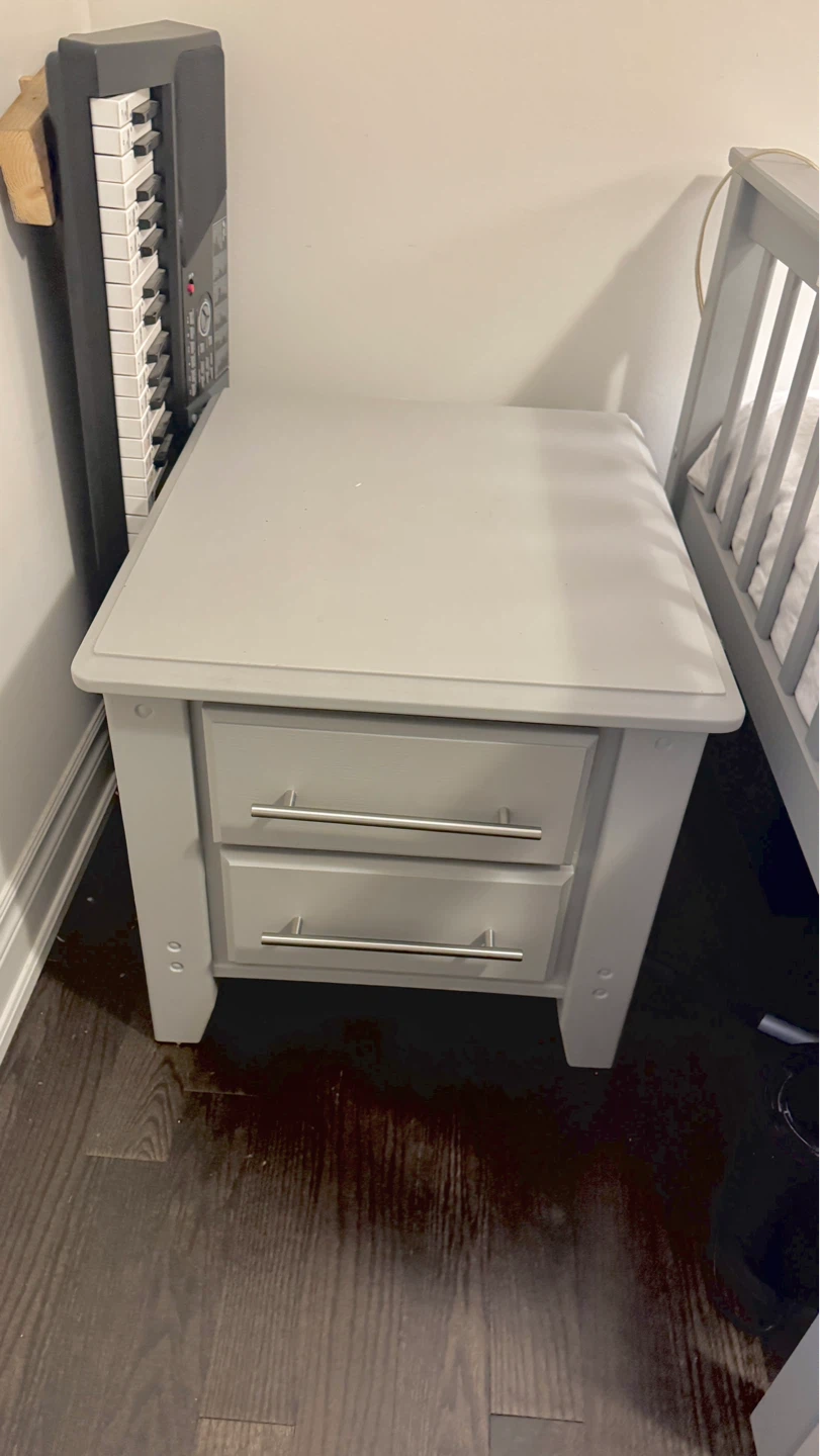 Grey Two-Drawer End Table - photo 2