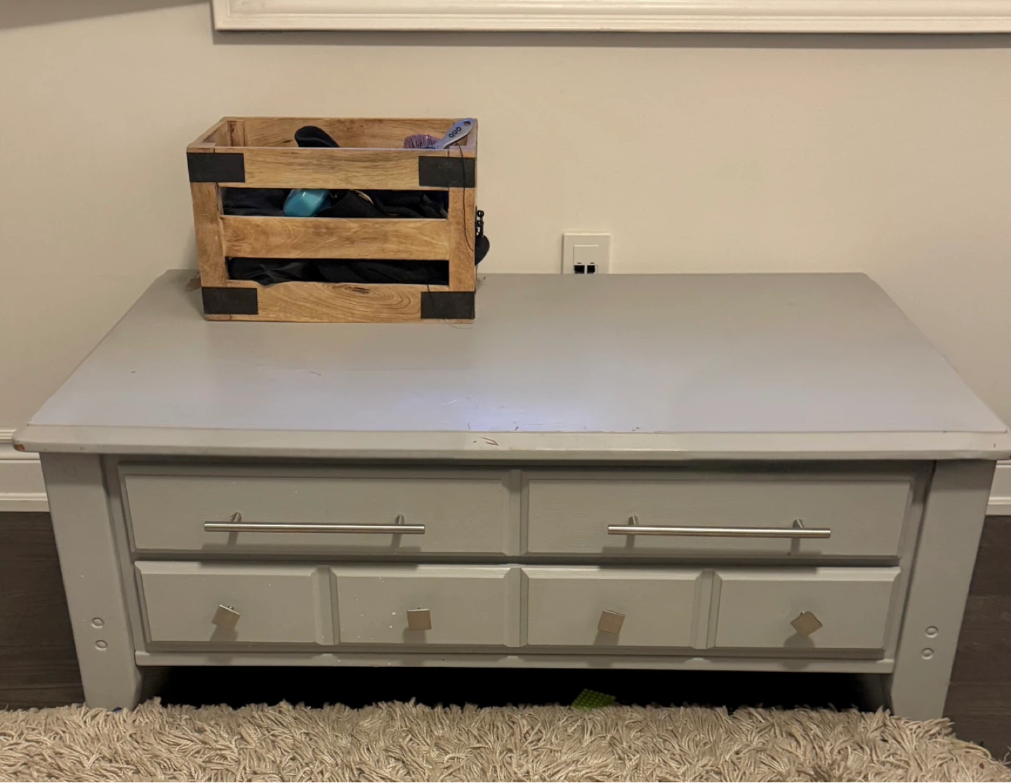 Grey Two-Drawer End Table
