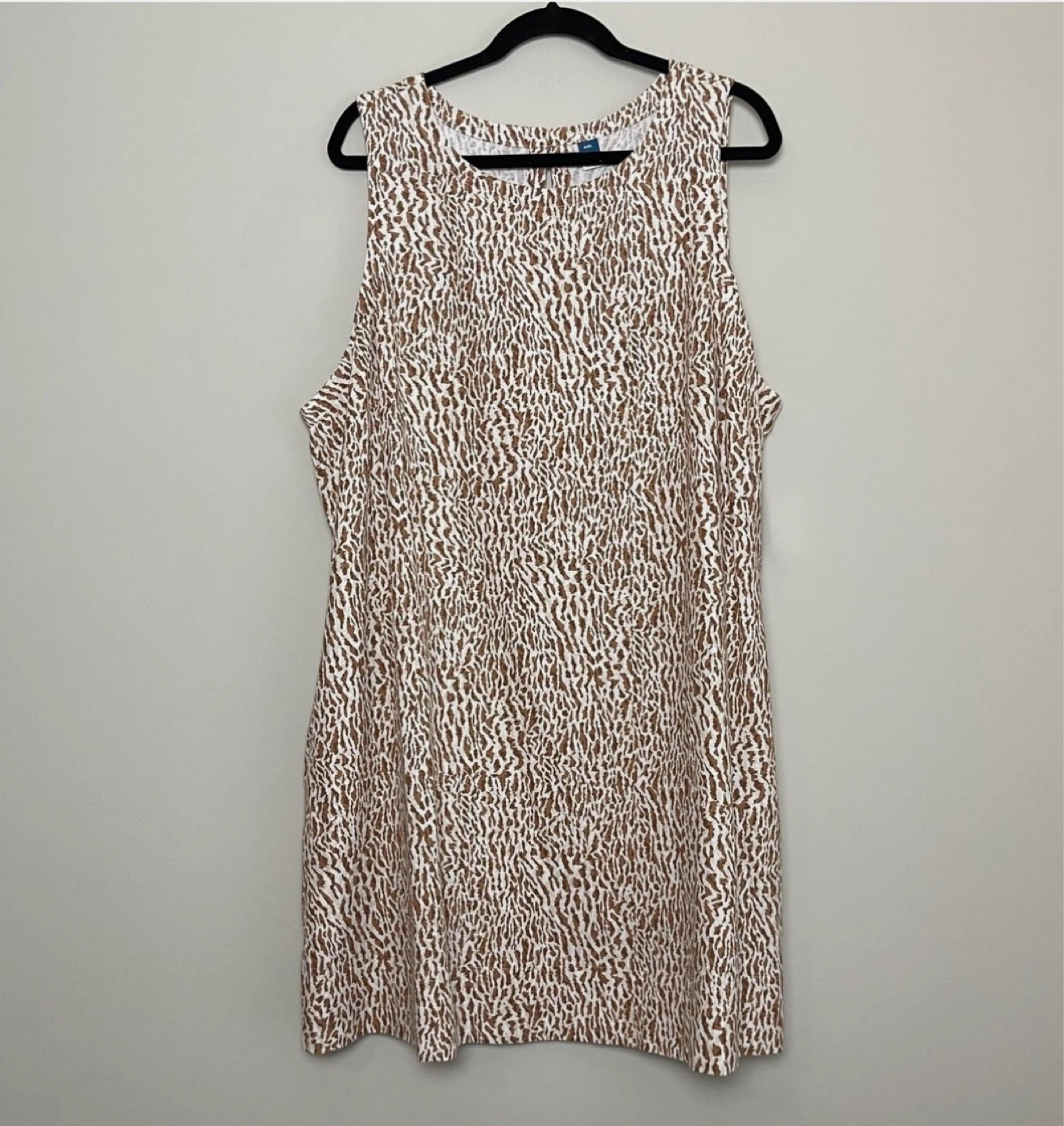 Printed Linen Blend Mini Shift Dress - photo 4