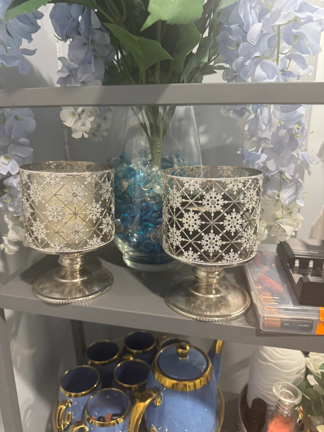 Pair of Snowflake Candle Holders