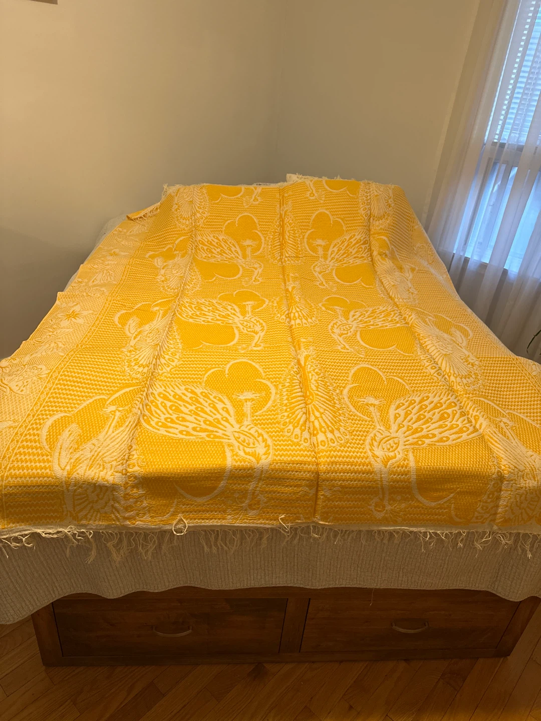Yellow Peacock Pattern Blanket