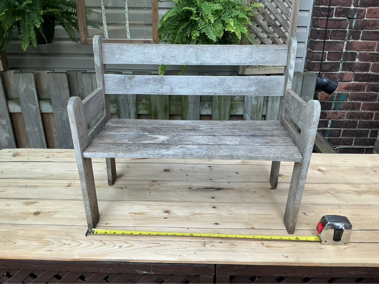 Vintage Small Wooden Garden Bench !