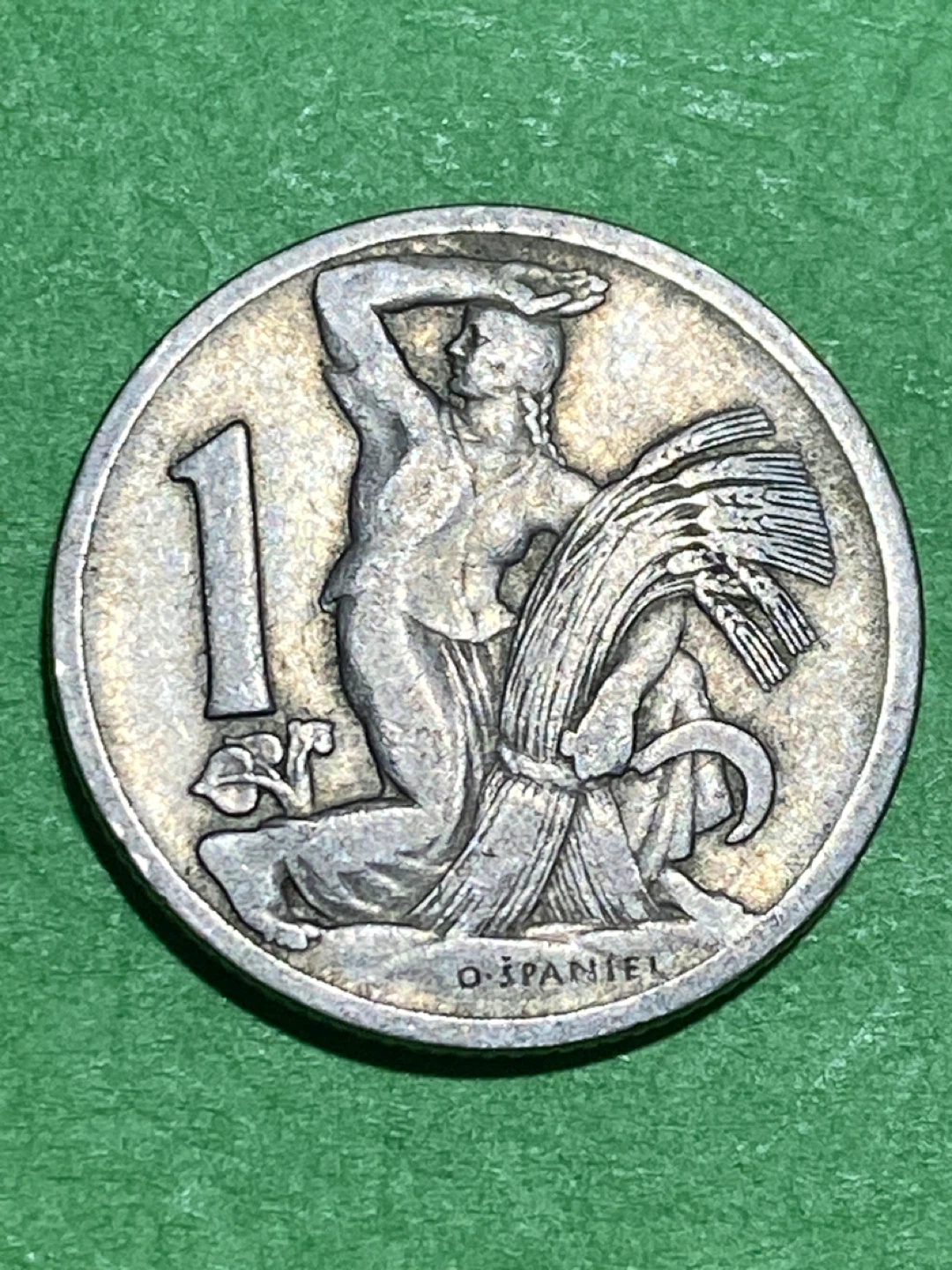 1924 Czechoslovakia 1 Koruna Coin