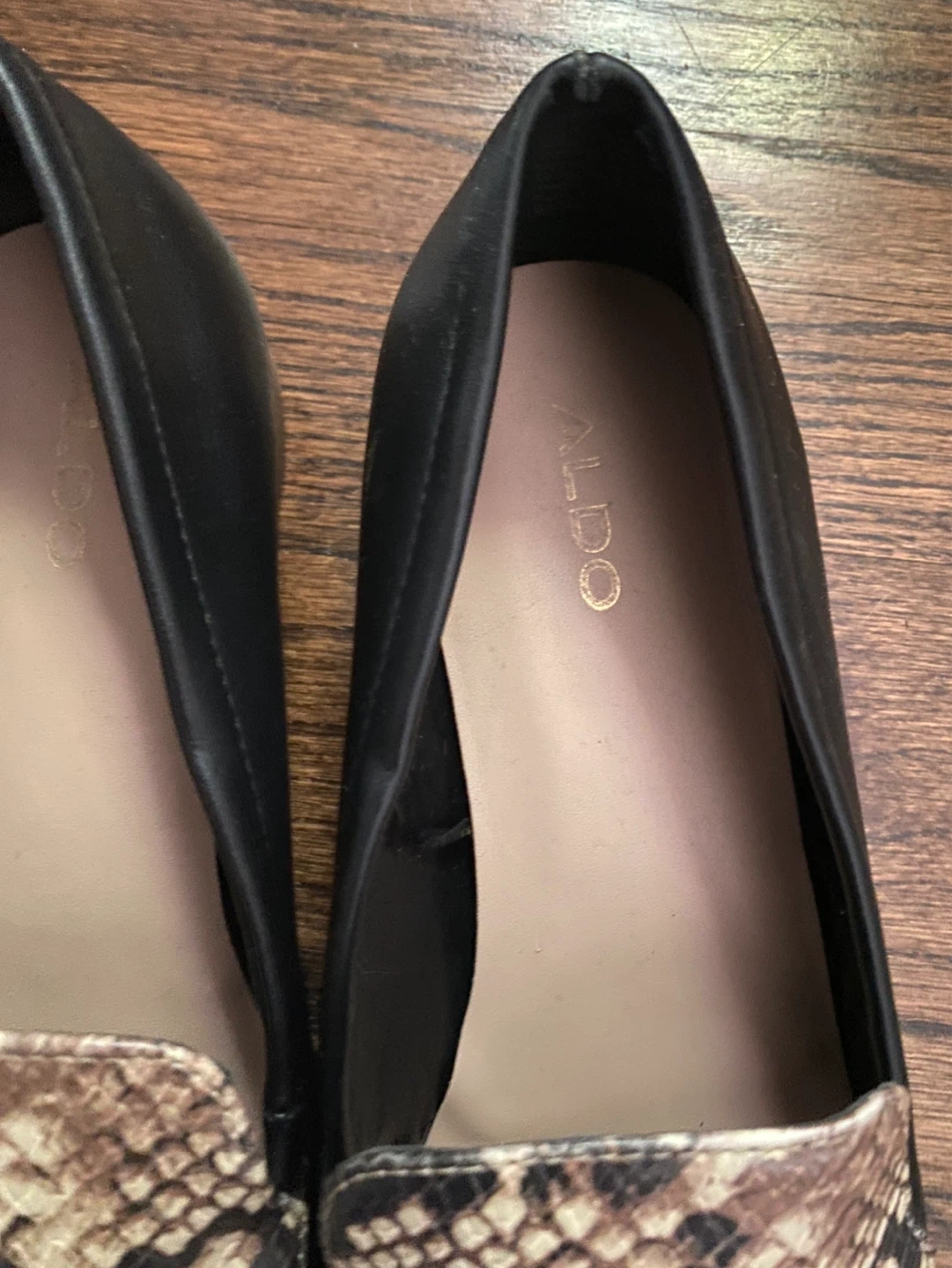 ALDO Loafers - Black with Snake Print Accent - photo 5