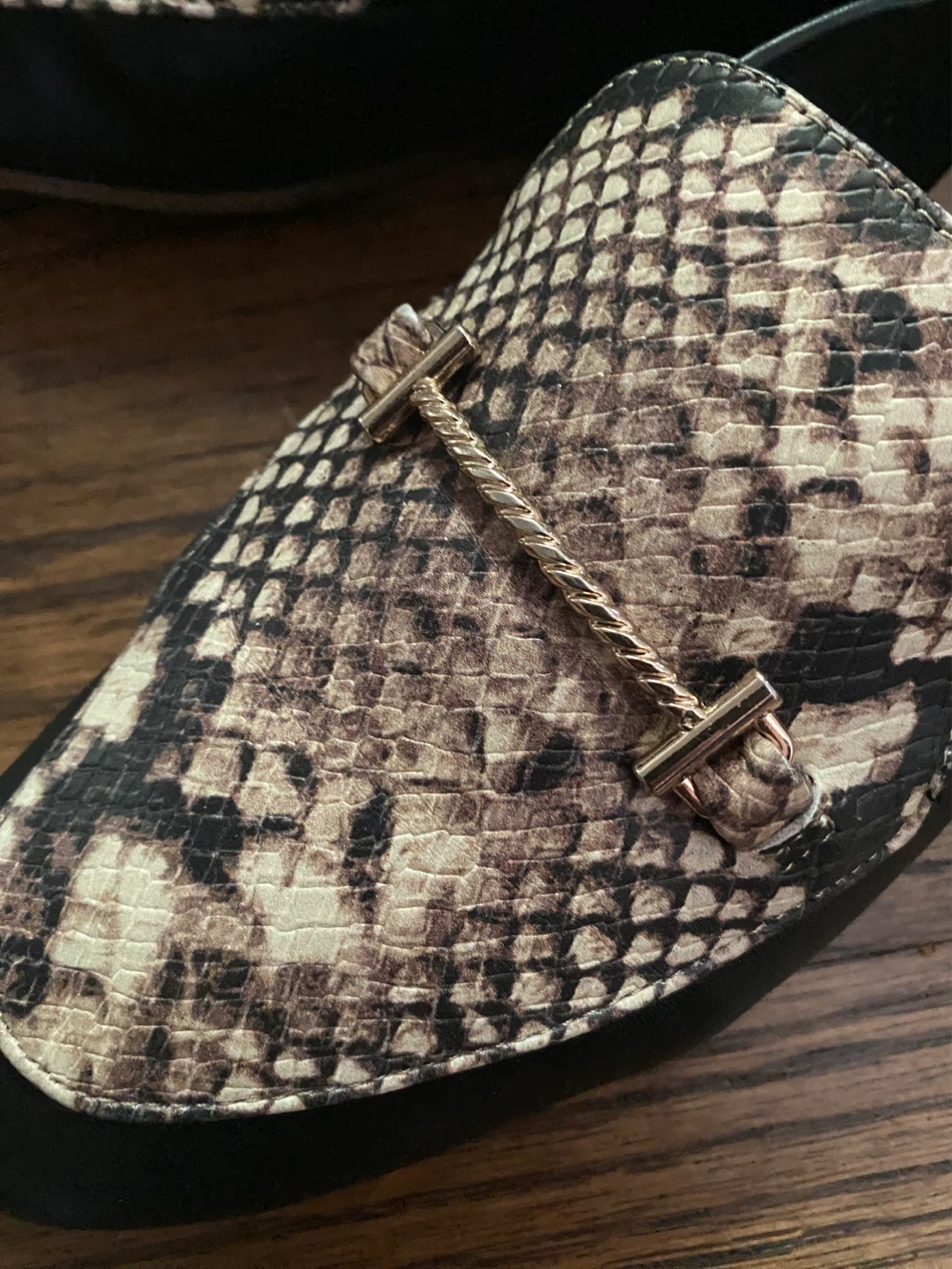 ALDO Loafers - Black with Snake Print Accent - photo 3