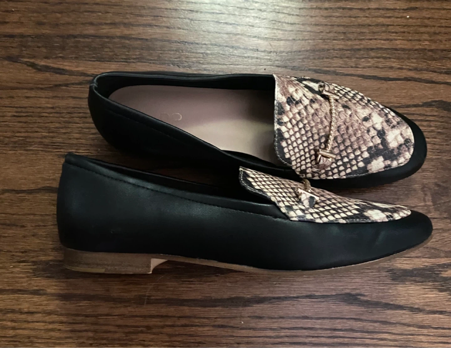 ALDO Loafers - Black with Snake Print Accent - photo 4