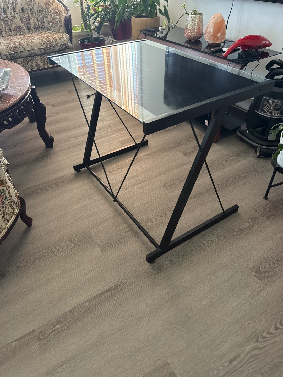 Black Glass Top Desk