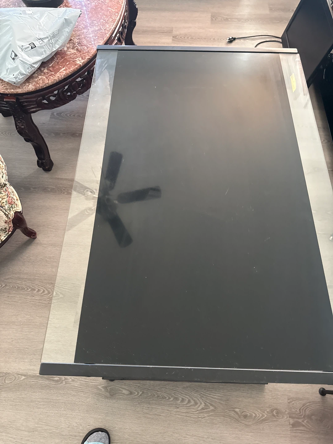 Black Glass Top Desk - photo 3