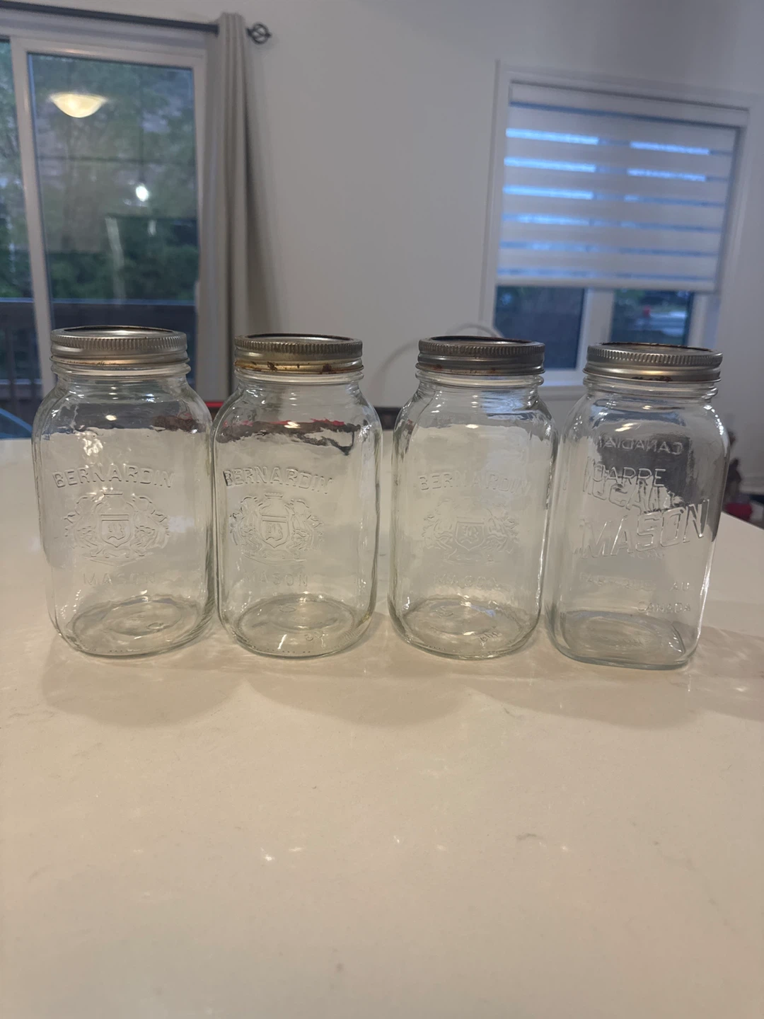 4 glass mason jars