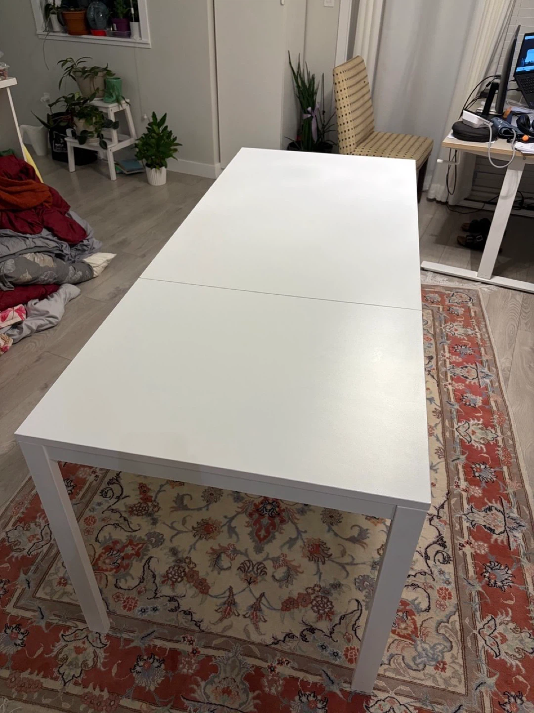 White Extendable Dining Table - photo 3