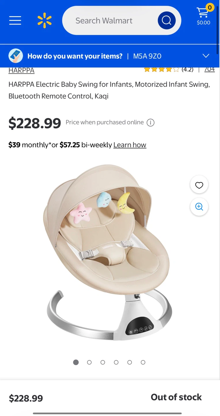 HARPPA Electric Baby Swing for Infants, Motorized