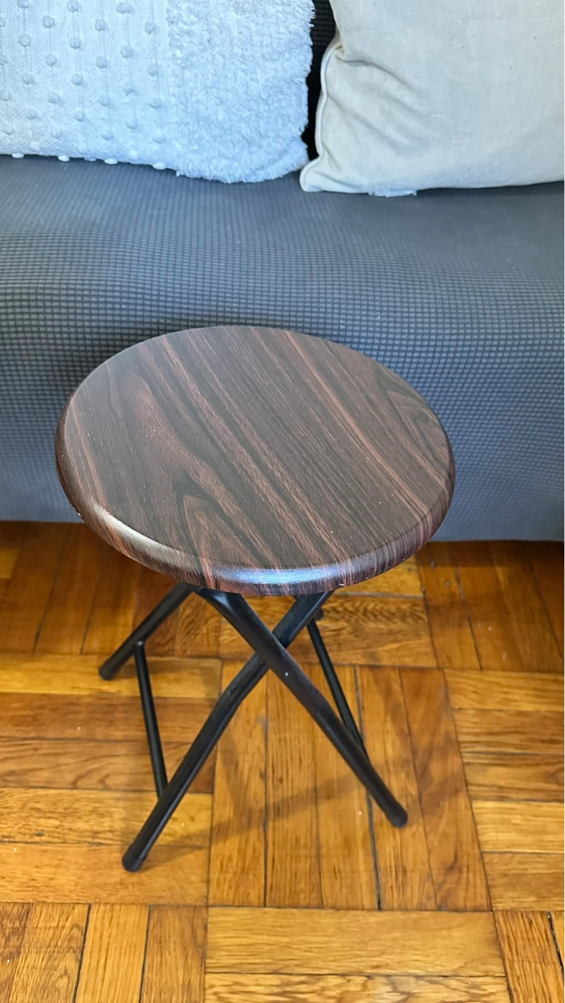 Folding Stool with Wood Finish Top - photo 2