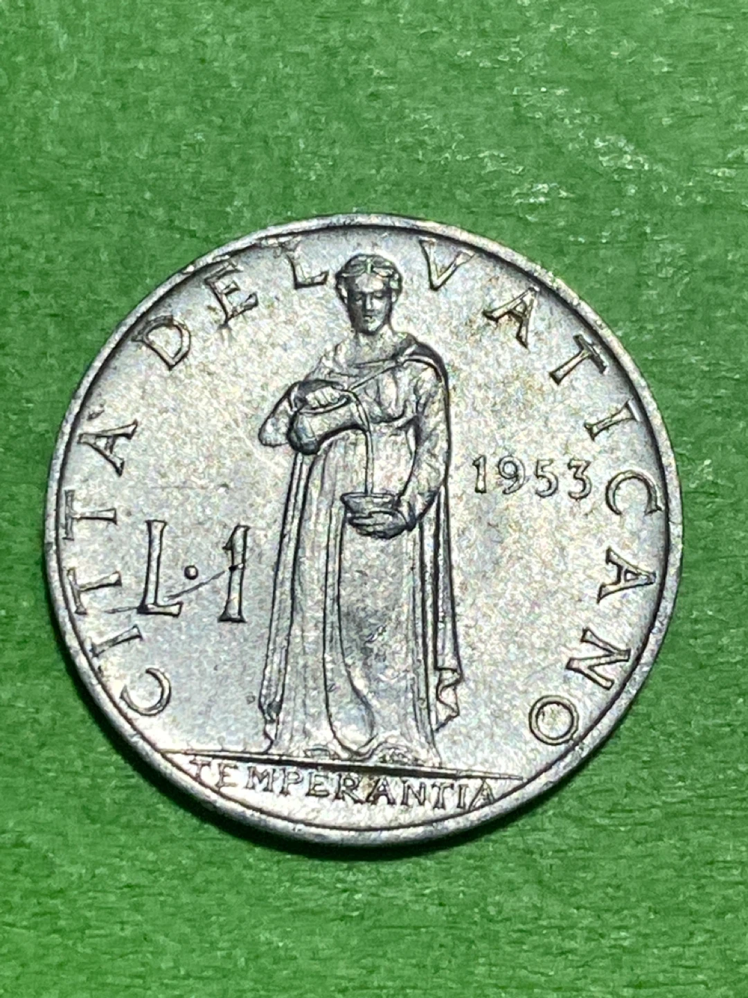 Vatican City 1 Lire Coin 1953