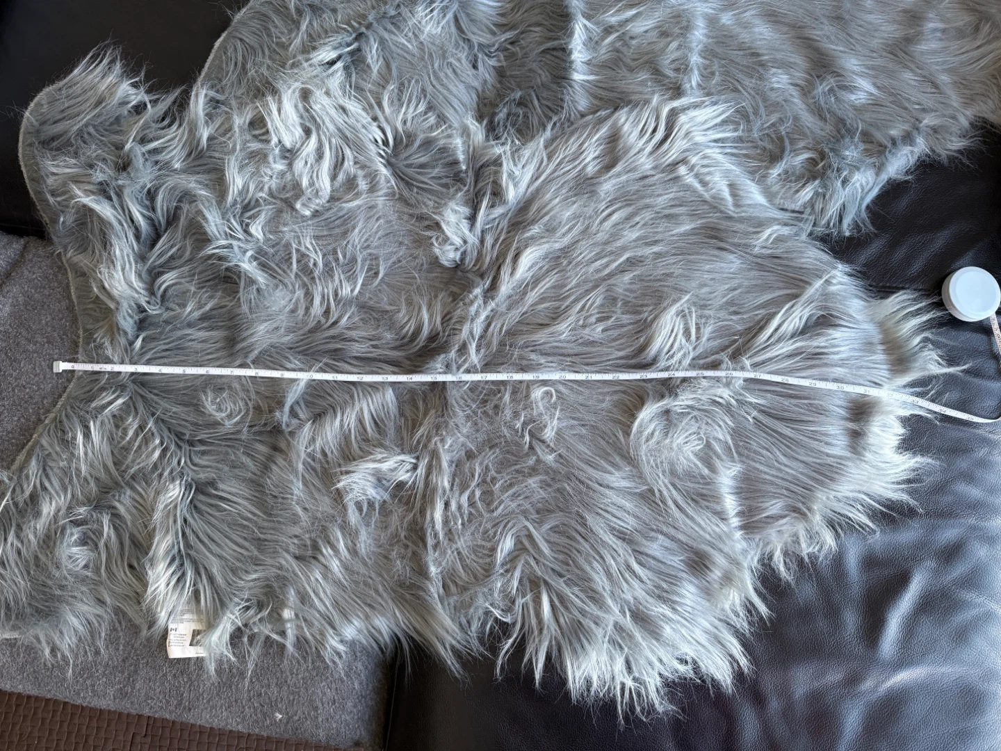 Grey Faux Fur Small Rug 32” x 20”