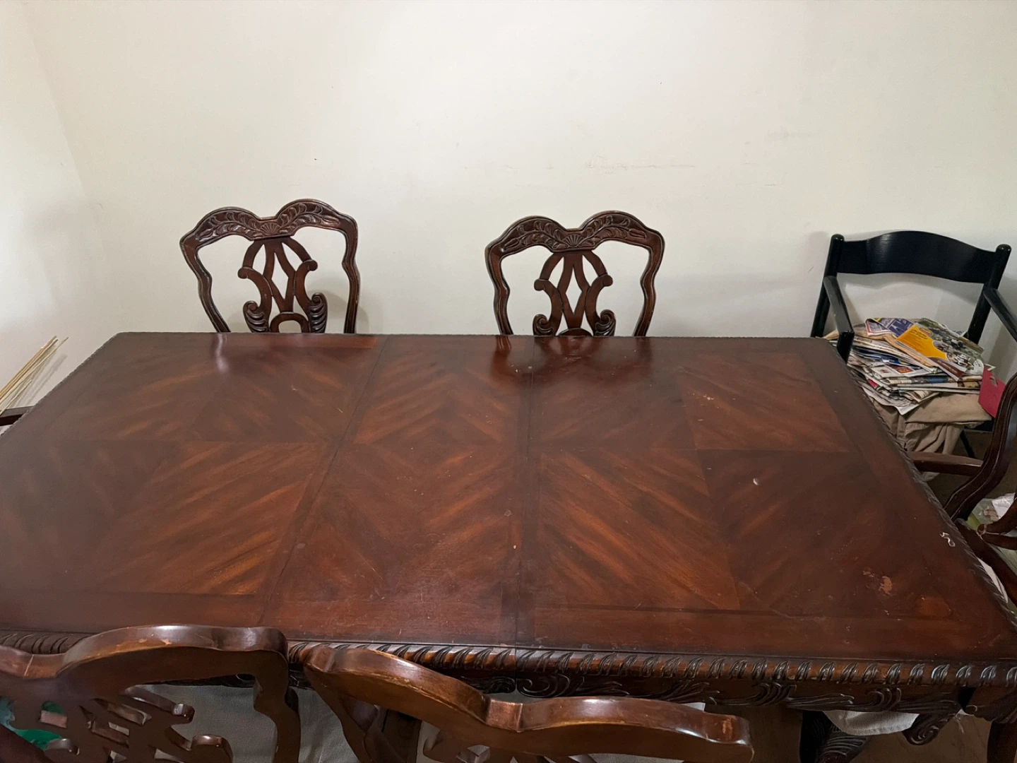 Antique Dining Table and Chairs Set - photo 2