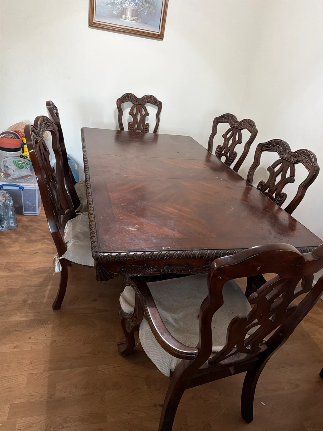 Antique Dining Table and Chairs Set