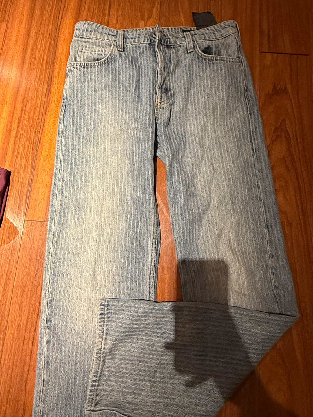 ZARA Striped Wide-Leg Jeans