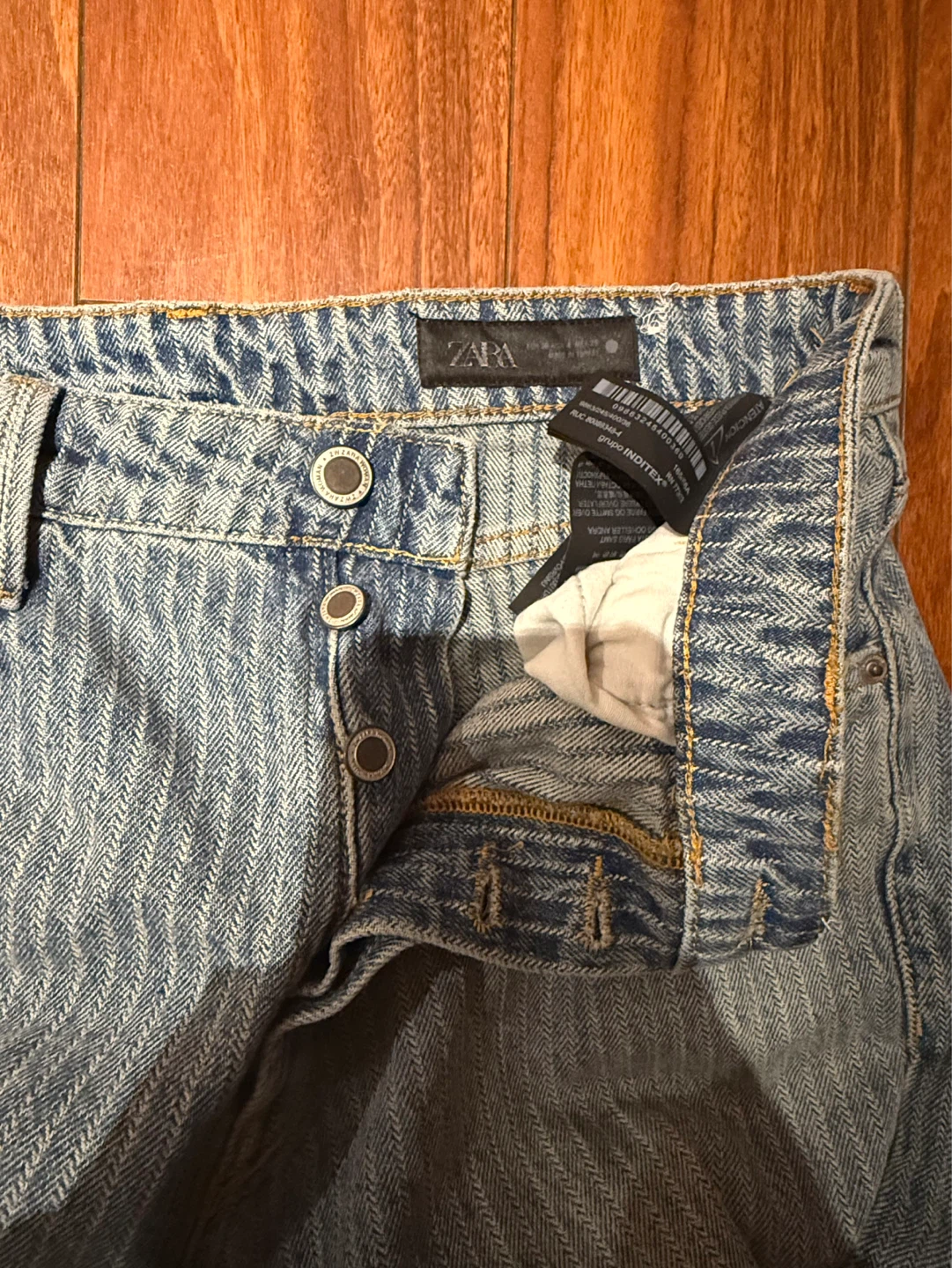 ZARA Striped Wide-Leg Jeans - photo 3