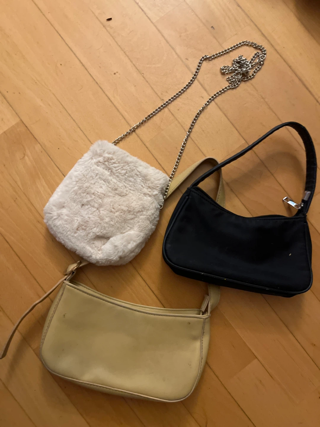 3 Small Purses - Cream, Black, Tan - photo 2