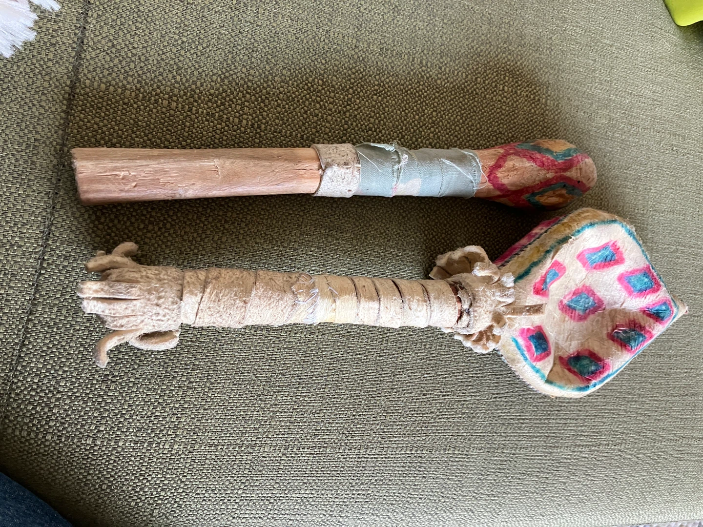 Handmade vintage Wooden Rattles (Set of 2)