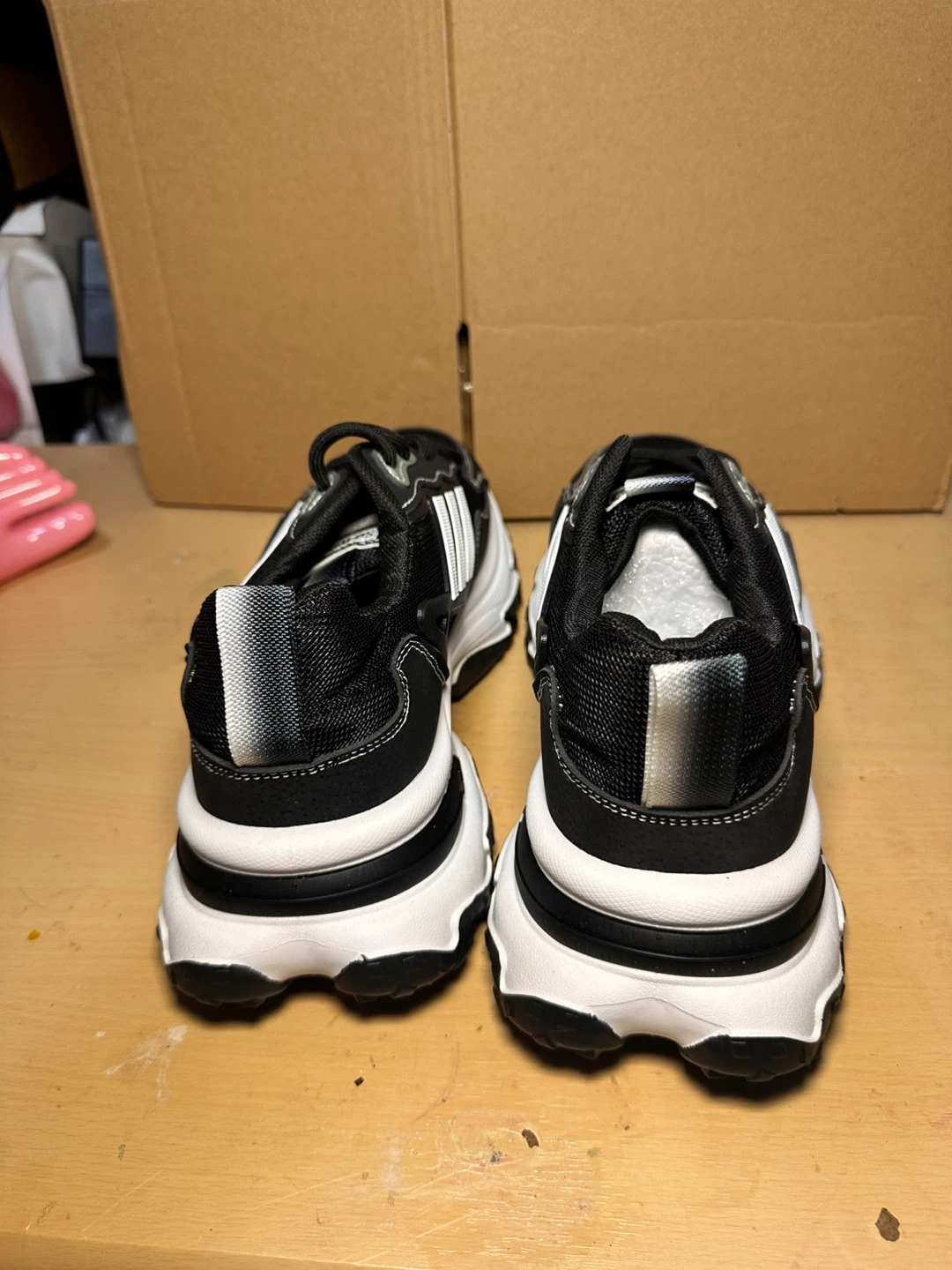 Men's Black & White Chunky Sneakers - photo 4