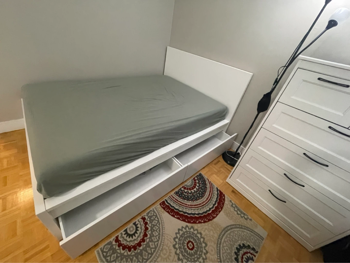 IKEA MALM Full bed frame with 2 storage drawers - photo 2