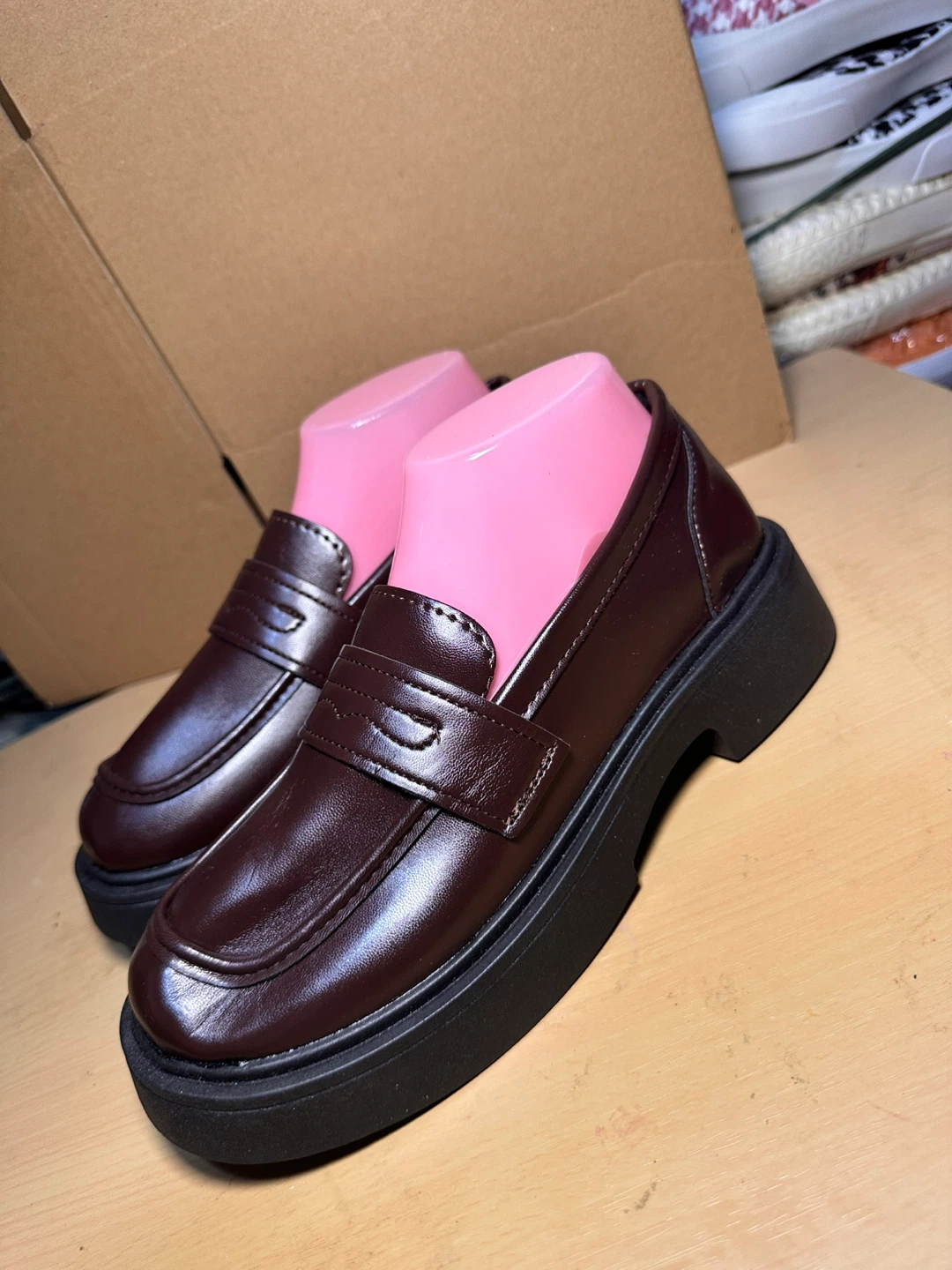 Women's Brown Platform Loafers