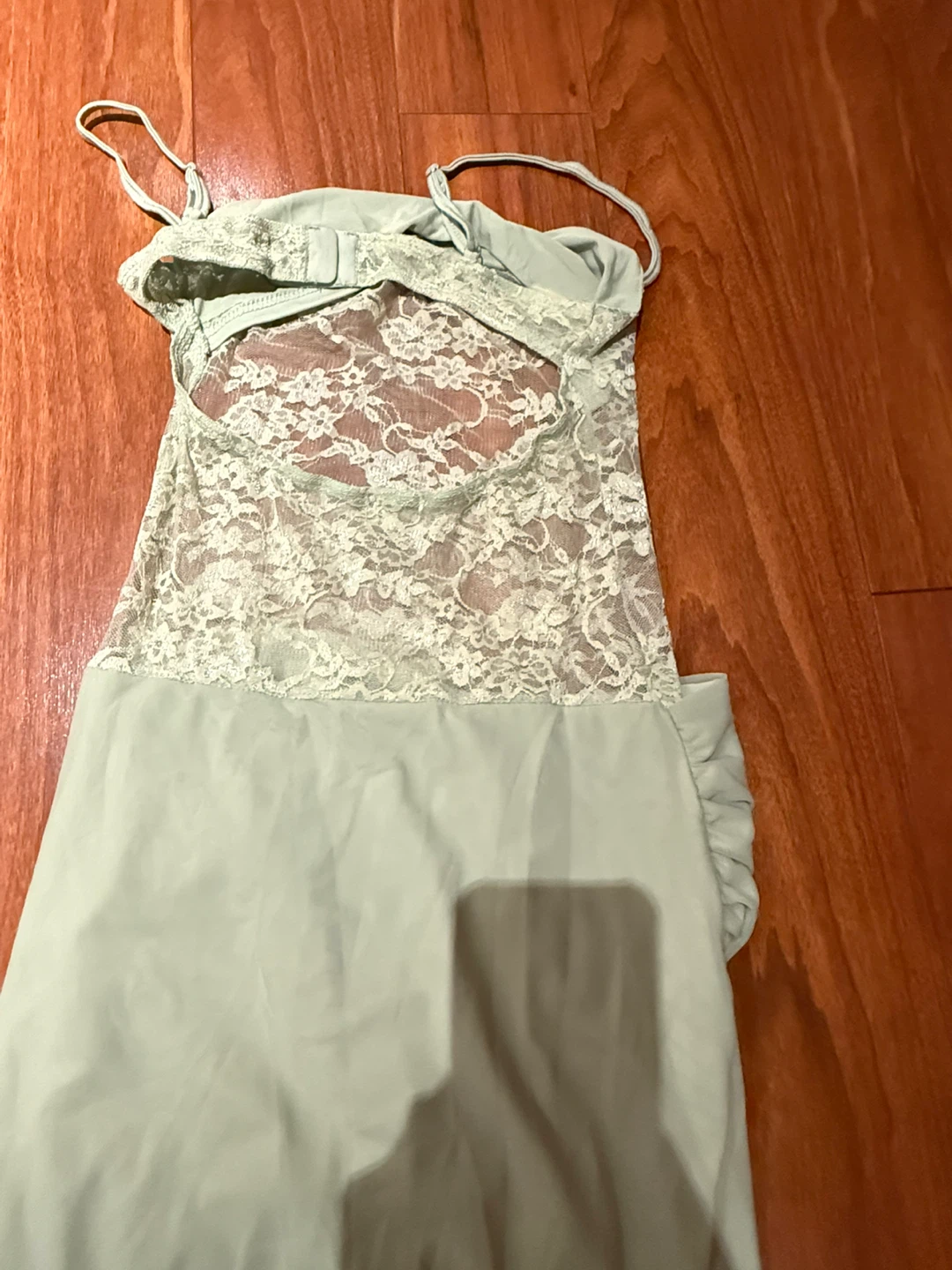 Mint Green Lace Bodysuit Maxi Dress - photo 2