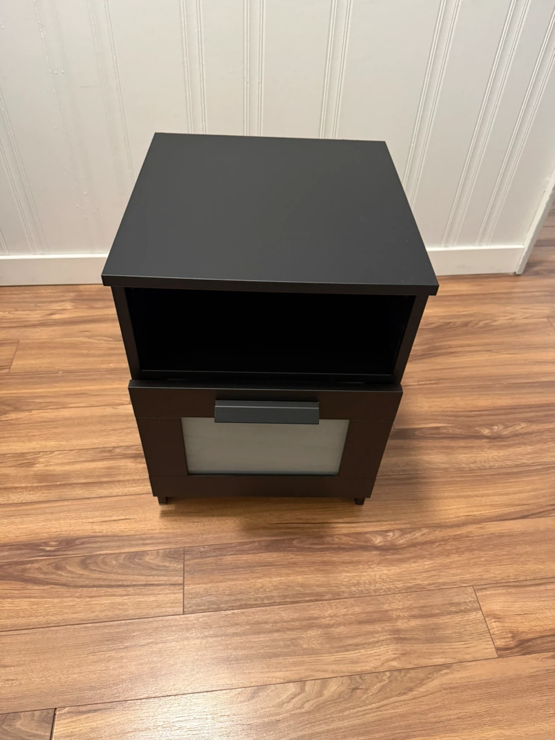 IKEA Brimnes Black Nightstand with Drawer - photo 2