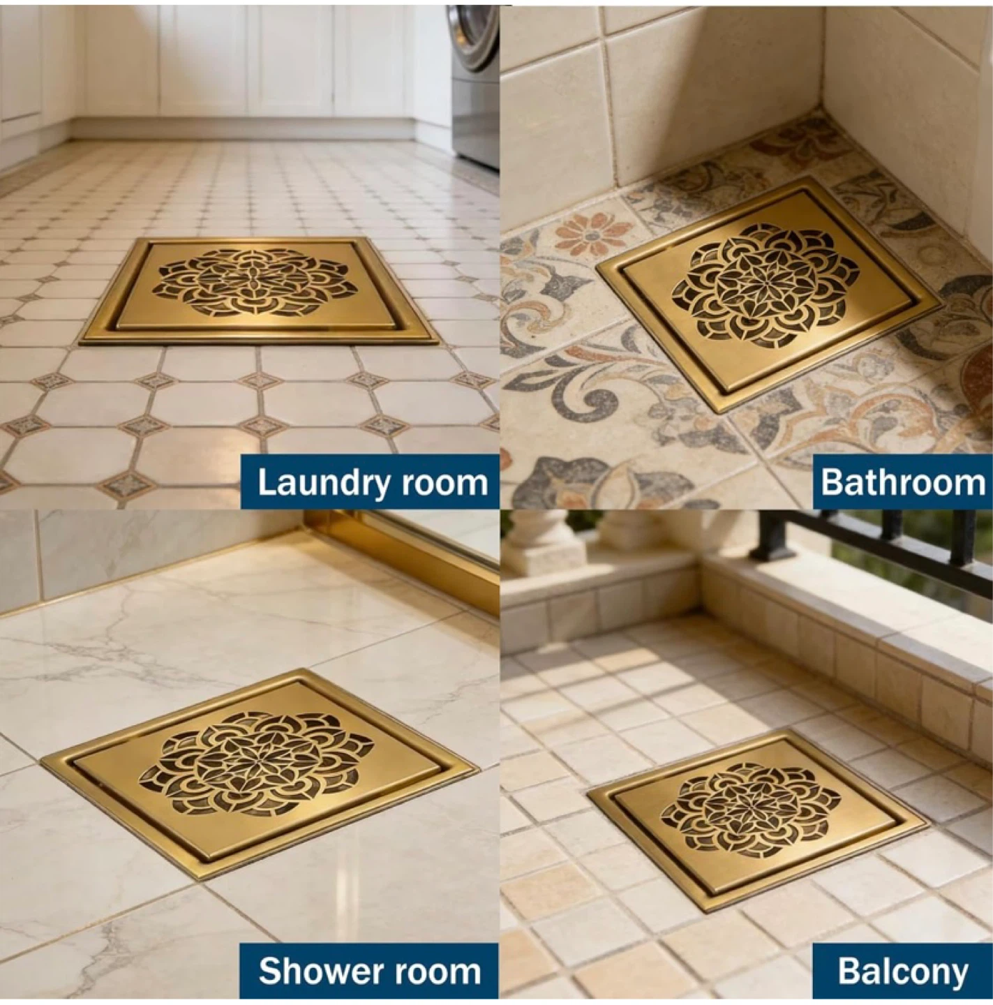 New 6 Inch Shower Floor Drain Kit Gold - photo 4