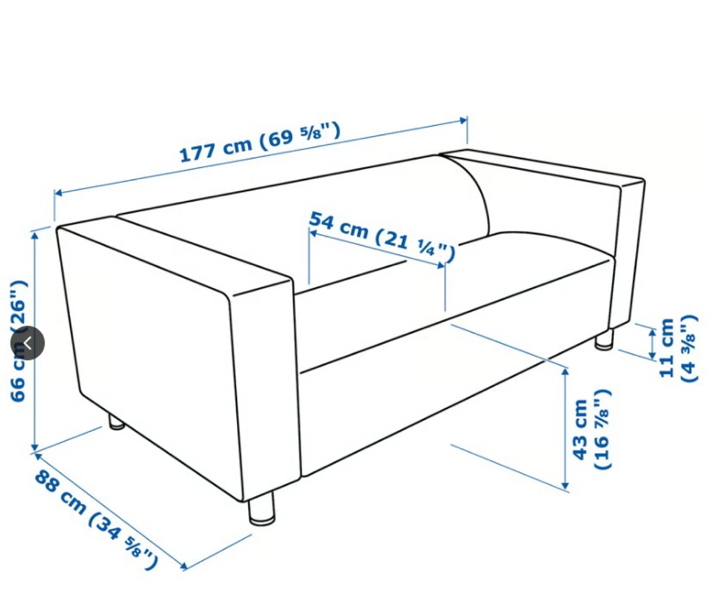 Black Leather Loveseat Sofa - photo 4