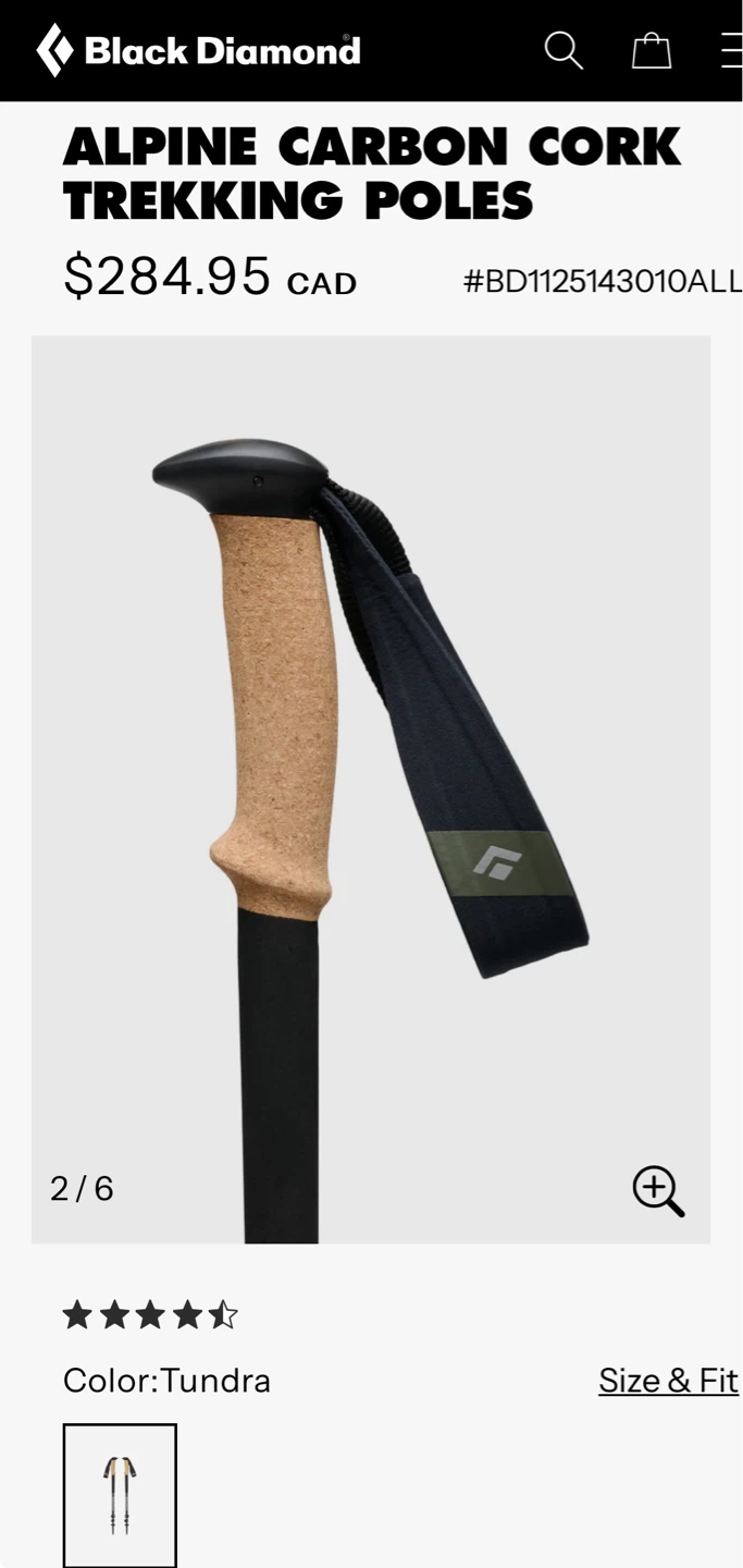 Black Diamond Alpine Carbon Cork Trekking Poles – Carbon Fiber - photo 2