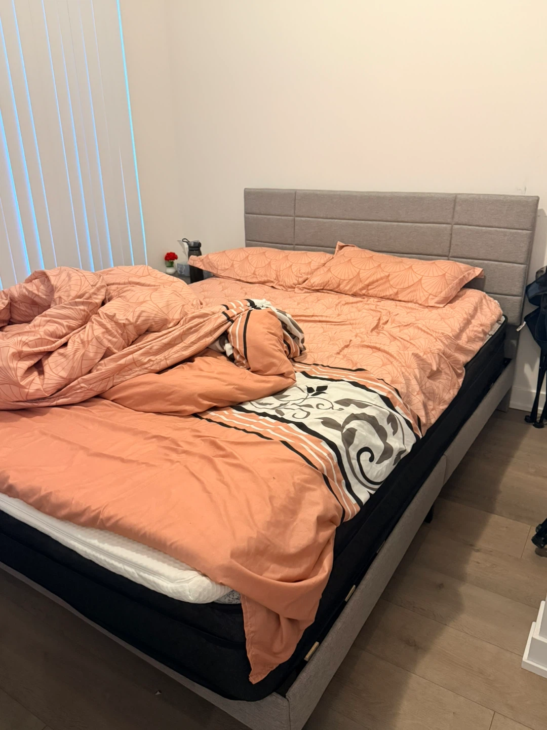 Queen Size Bed Frame with Headboard and Mattress