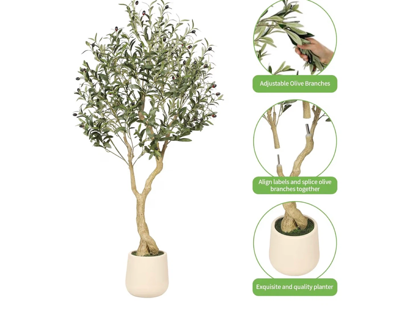 Artificial Olive Tree 5 ft Tall - photo 5