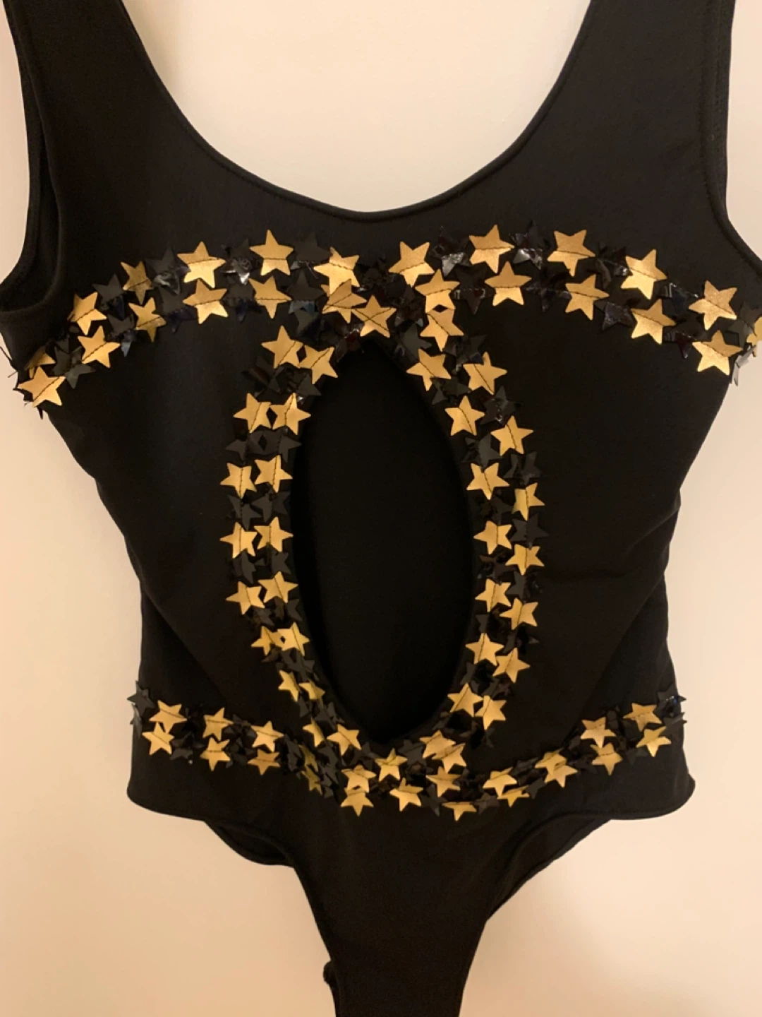 Chanel Black Swimsuit Size 38 with Star Embellishments - photo 2