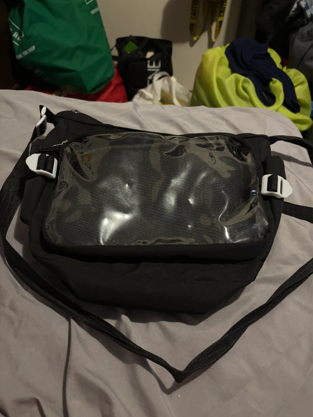 Black Ita Bag with Clear Window