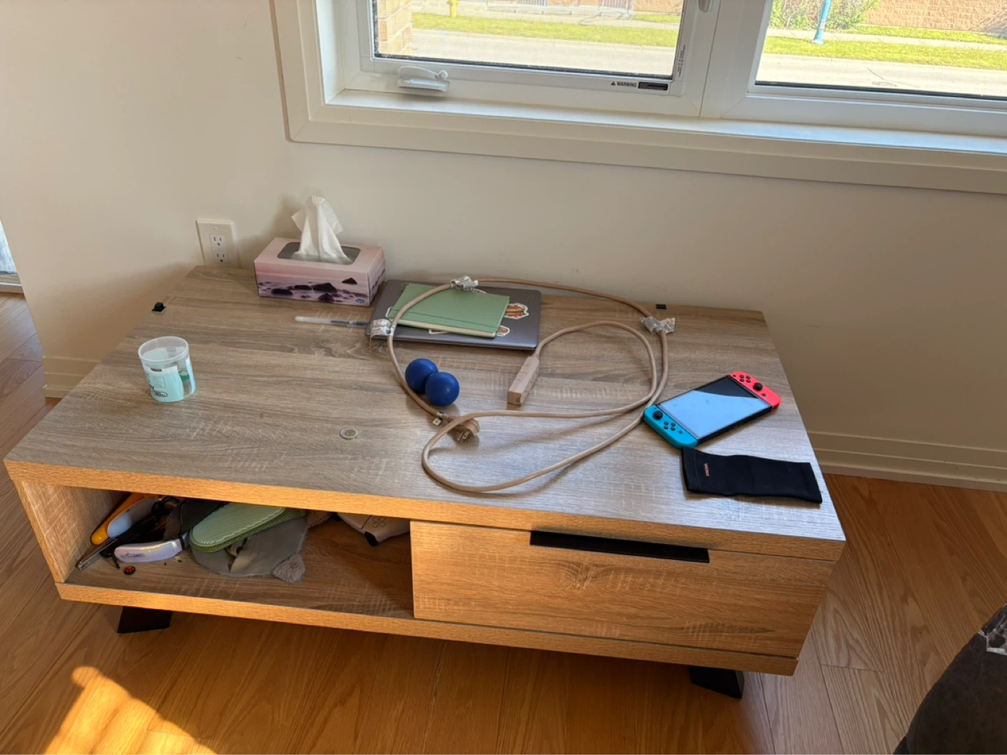 Wooden Coffee Table with Storage - photo 2