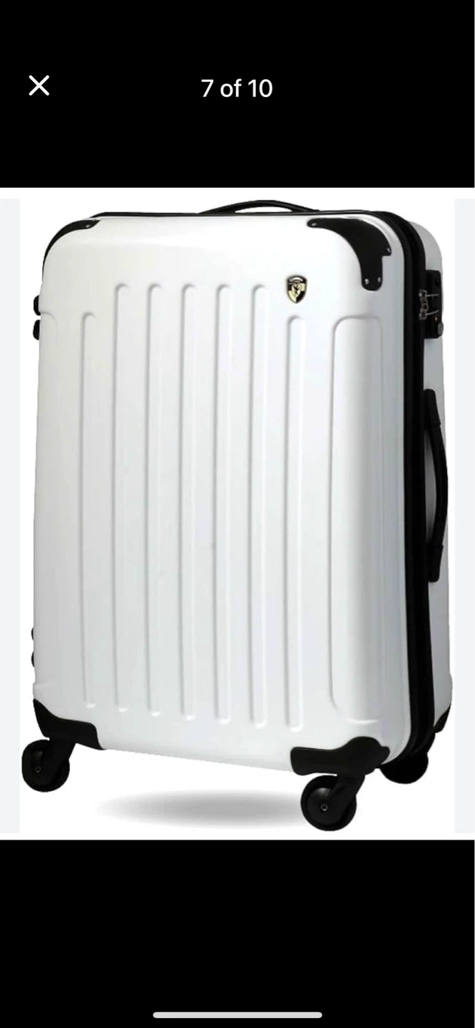 24" check in White Spinner Luggage - 72.1 Liters