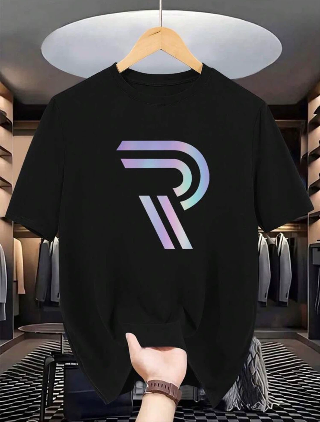 Black graphic t-shirt, size XL