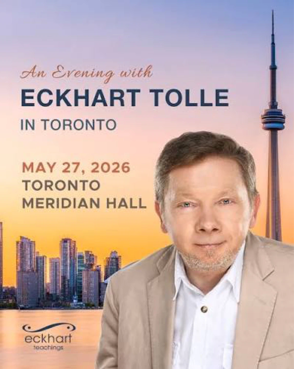 An Evening with Eckhart Tolle - 2 Toronto Tickets - May 27, 2026 - photo 2