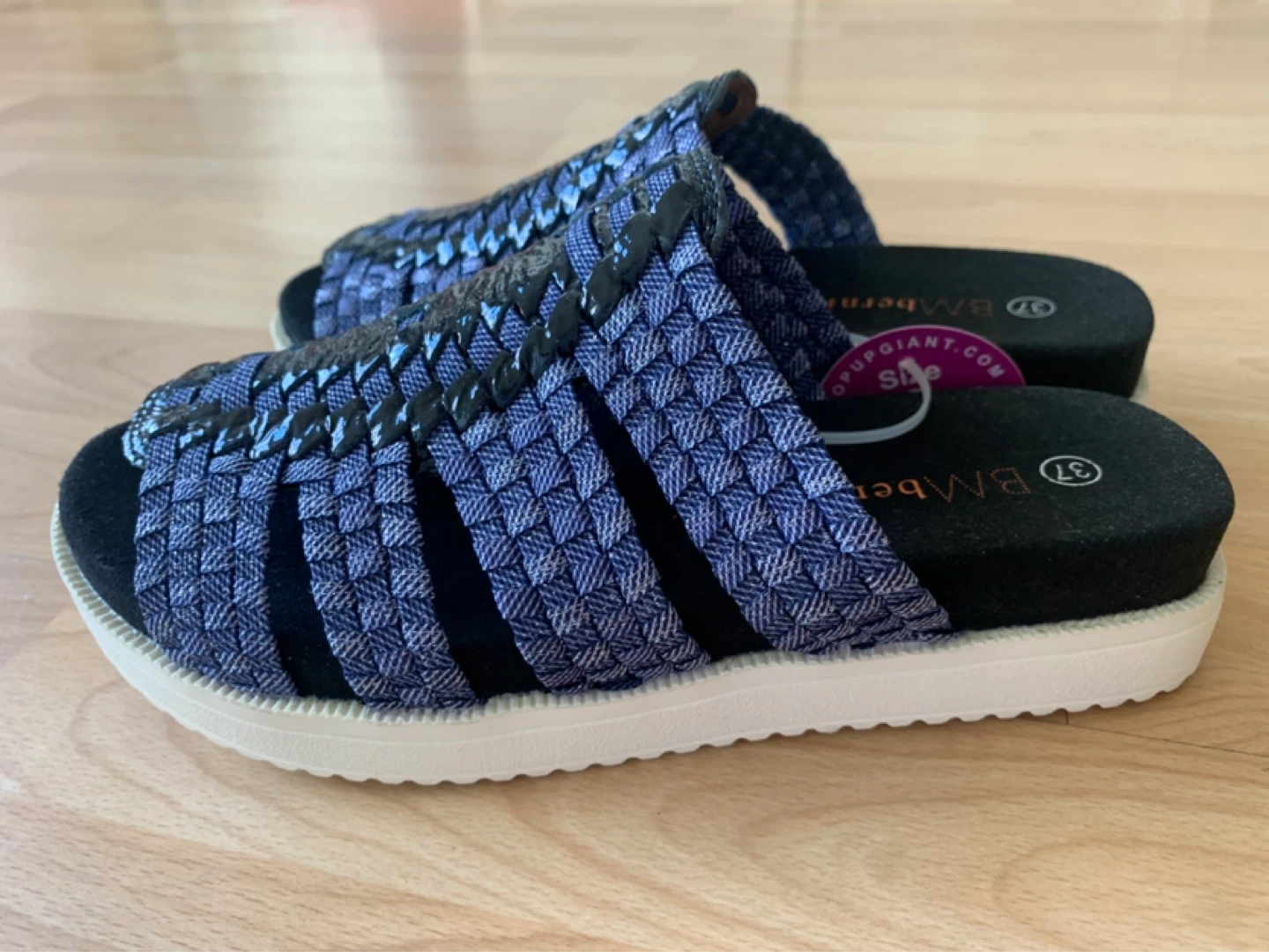 Bernie Mev. Women's Woven Slides - Blue Size 37